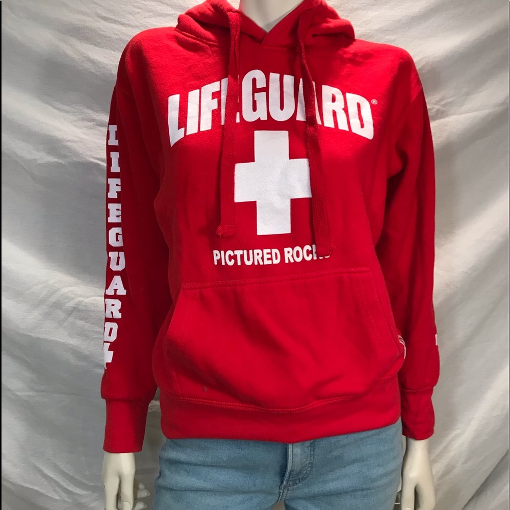 Life Guard Hooded Sweatshirt, Red